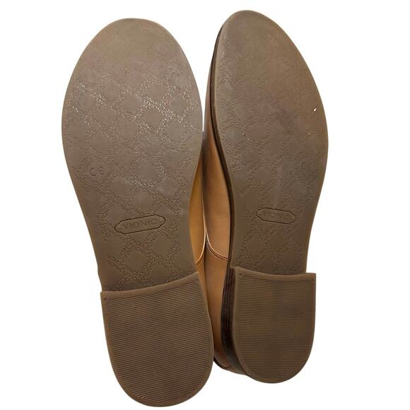 Vionic Weslyn Lace Up Oxford Loafers Size 10 Leather Tan Comfort Shoe Office - Picture 5 of 9